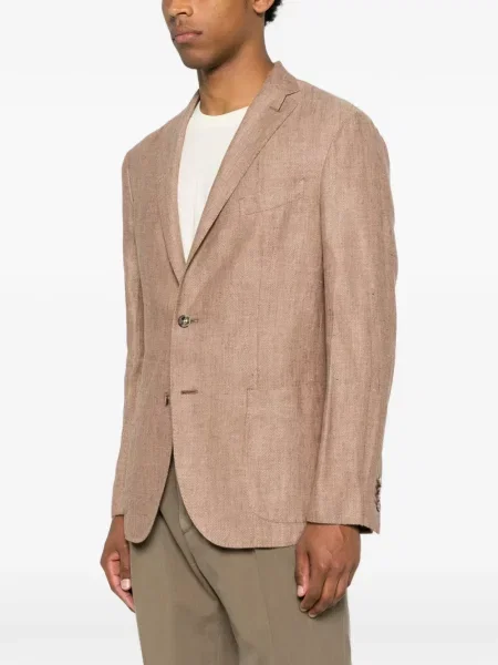 Sacou Boglioli cu model herringbone maro