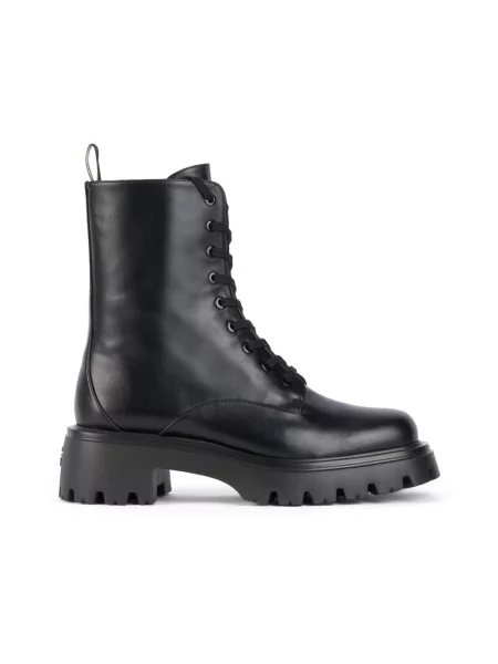 Botki Stuart Weitzman sznurowane skórzane czarne