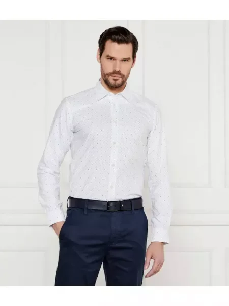 BOSS BLACK Cămașă oxford alb