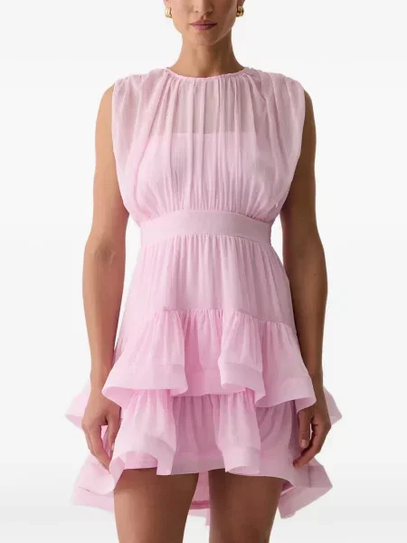 Rochie mini Morgan cu volane roz