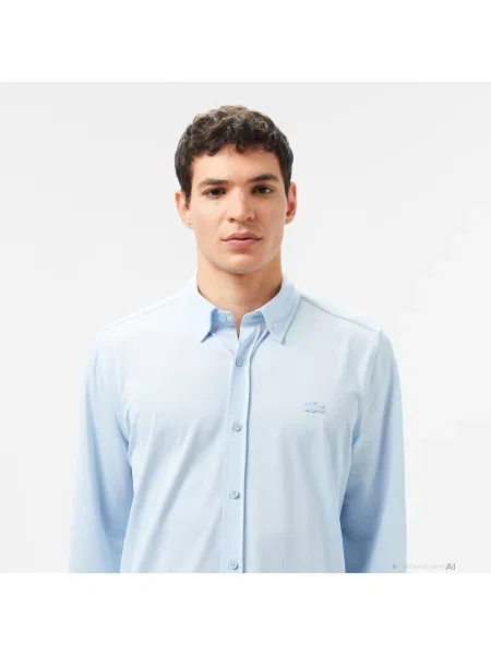 Lacoste Koszula Slim Fit Jasnoniebieska niebieski
