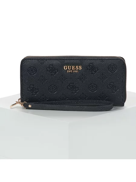 Crossbody kabelka Guess s autogramom čierna