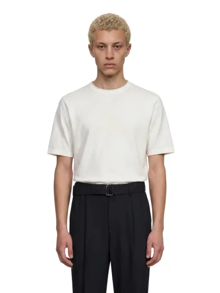 Scurt tricou Simkhai cu decolteu rotund alb