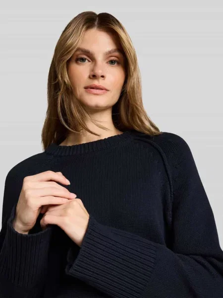 Sweter z czystej bawełny o kroju regular fit Tom Tailor granatowy