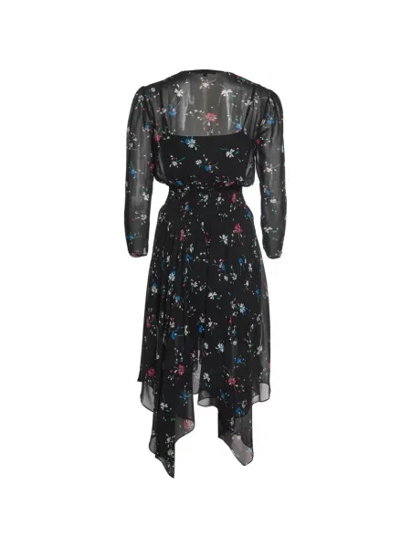 Rochie midi Maje cu model floral cu imagine negru