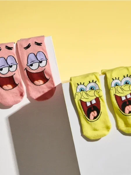 Sinsay Podkolenky SpongeBob 2 pack vícebarevná