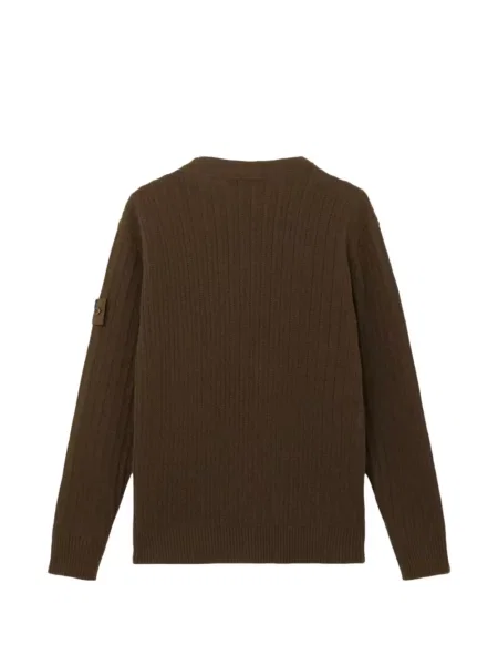 Вълнен пуловер Stone Island камъни зелено