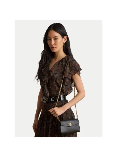 Lauren Ralph Lauren torebka crossbody skórzana czarna