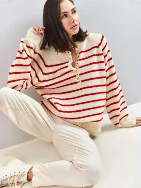 Bianco Lucci Pulover Pullover / rdeča bež