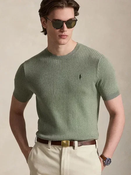 Polo Ralph Lauren pulover cu mânecă scurtă pentru bărbați din verde