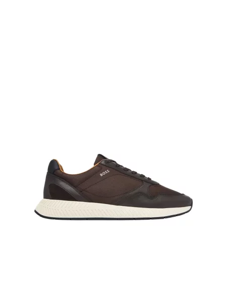 Sneakersy Boss skórzane brązowe