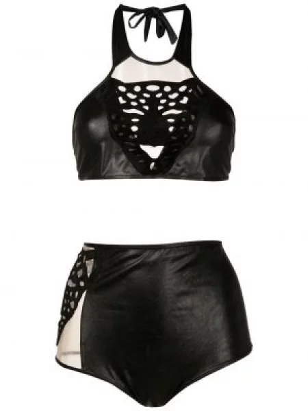 Компект бикини Brigitte с леопардов принт черно