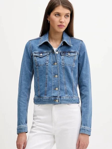 Tommy Jeans Džínsová bunda Vivianne modrá