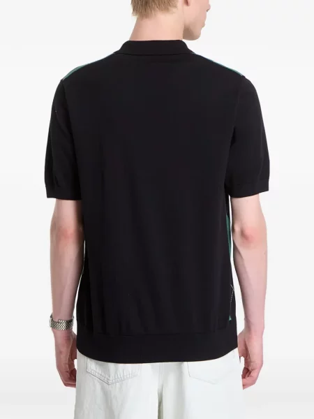 Tricou polo Fred Perry tricotate cu model argyle negru