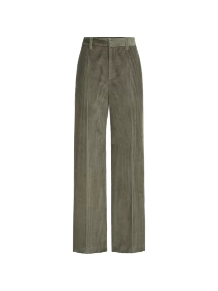 Pantaloni Brunello Cucinelli de catifea cord verde
