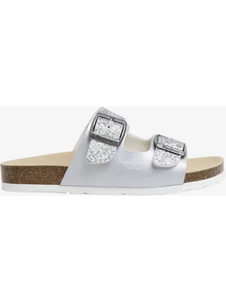 Sandały Pepe Jeans Oban Stars srebrny júnior 37 szary