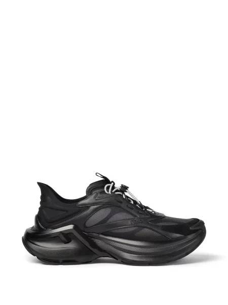 Sneakerși Fendi cu șireturi din dantelă negru