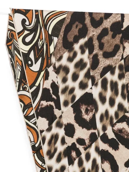 Fular Pierre-louis Mascia cu imagine cu model leopard maro