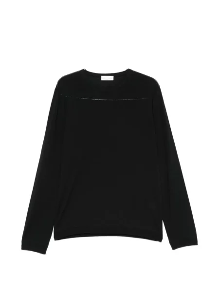 Pulover Roberto Collina cu decolteu rotund negru