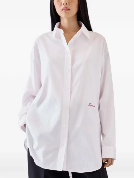 Cămașă Jacquemus din țesătură twill alb