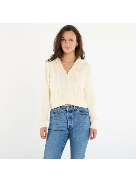 Пуловер Guess Flaminia Ribbed Hoodie Zipped Cream M бежово