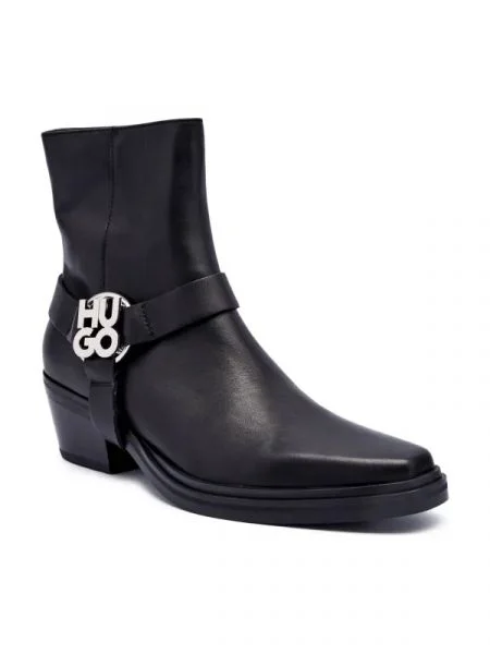 HUGO De piele cizme cowboy Kody_Bootie_LT negru