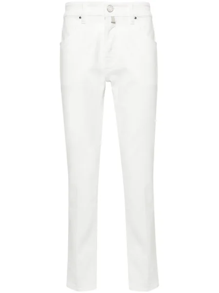 Džíny Jacob Cohen s nízkým pasem bílé