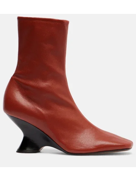 Cizme scurte Dries Van Noten din piele maro