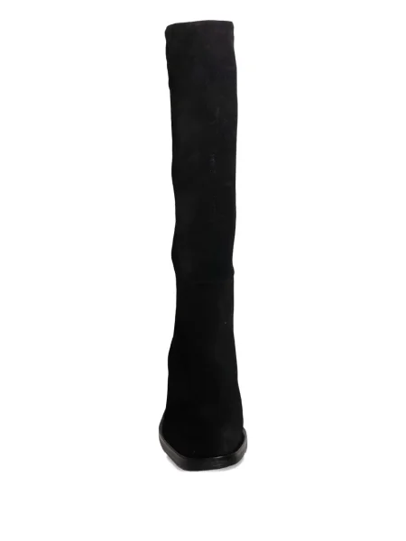 Botine Chuckies din piele de căprioară cu toc bloc negru
