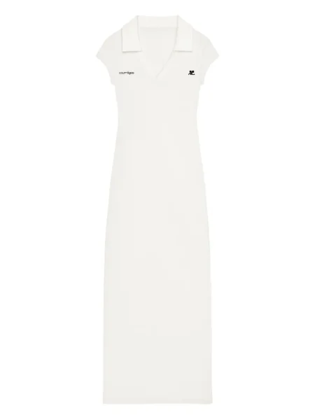 Maksi sukienka maxi Courreges garniturowa biała