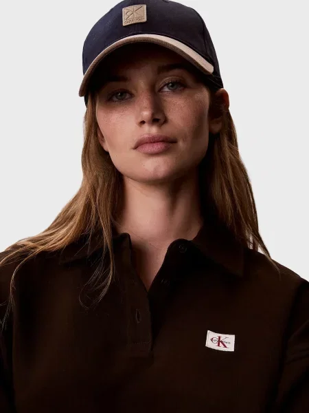 Махрове поло Calvin Klein Jeans коричневе