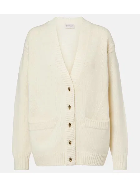 Kardigan Moncler wełniany biały