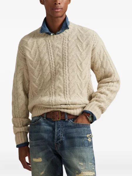 Briaunotas pusiau užtrauktukas zomšinės bokseriai Polo Ralph Lauren balta