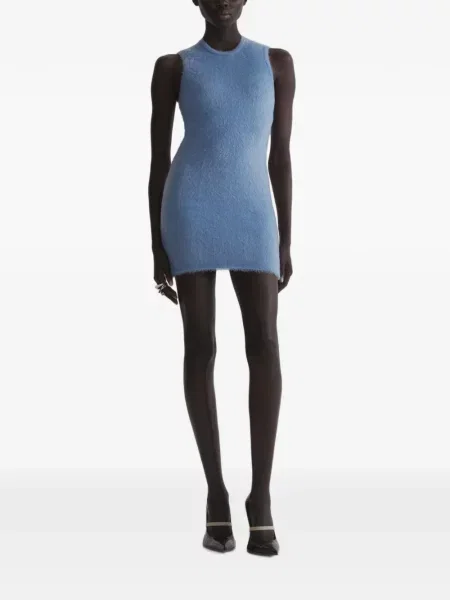 Rochie mini Mugler tricotate albastru