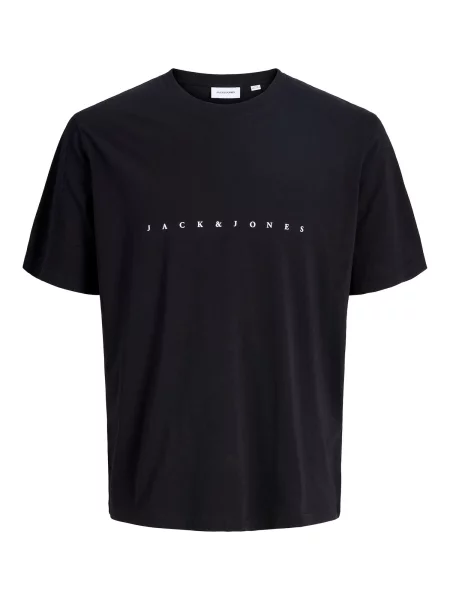 JACK & JONES Tricou JJEStar negru alb