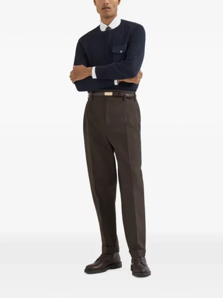 Pantaloni Brunello Cucinelli de lână maro