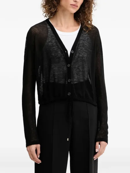 Cardigan Patrizia Pepe transparente negru