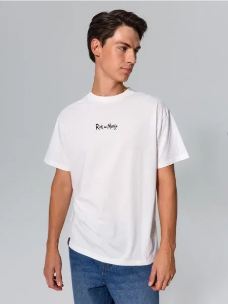 Sinsay tričko s potiskem na zádech Rick and Morty krémová