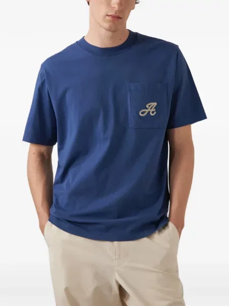 Tricou Autry cu broderie albastru