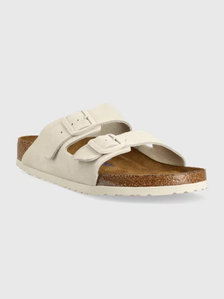 Замшеві шльопанці Birkenstock Arizona сірий