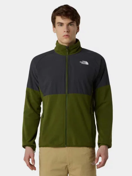 Флісова кофта The North Face M GLACIER HEAVYWEIGHT FULL ZIP зелений/чорний чорний