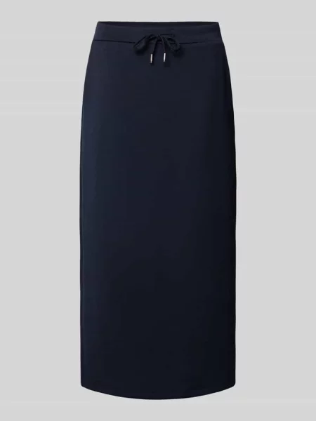 Spódnica midi z elastycznymi ściągaczami i wiązaniem Soyaconcept granatowa