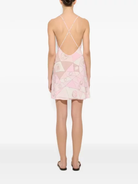 Rochie Pucci din satin cu imagine roz