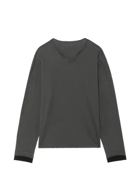 Tricou Zadig&voltaire cu guler henley gri