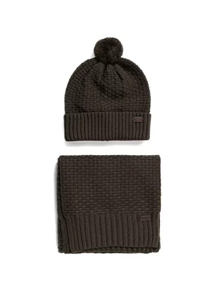 Căciulă Barbour tricotate cu pompoane verde