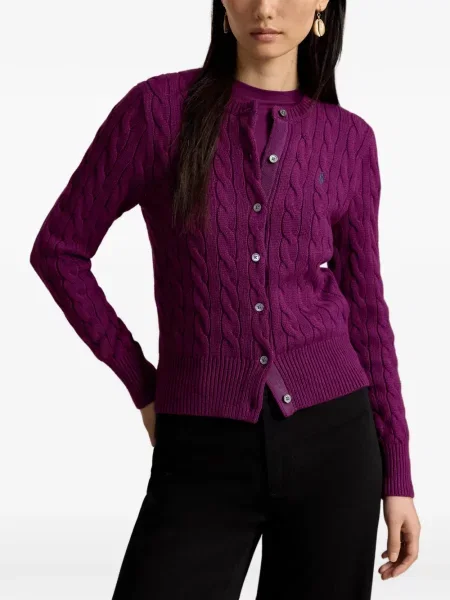 Плетена жилетка Polo Ralph Lauren виолетово
