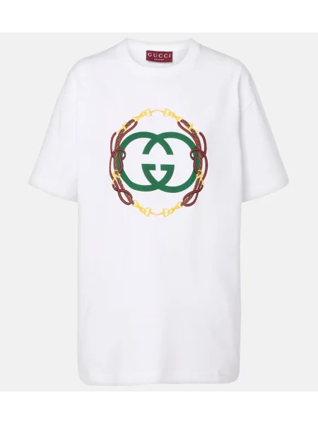 Tricou Gucci din jerseu alb