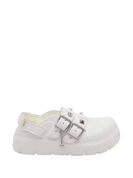 Papuci tip mules Crocs cu tepi alb