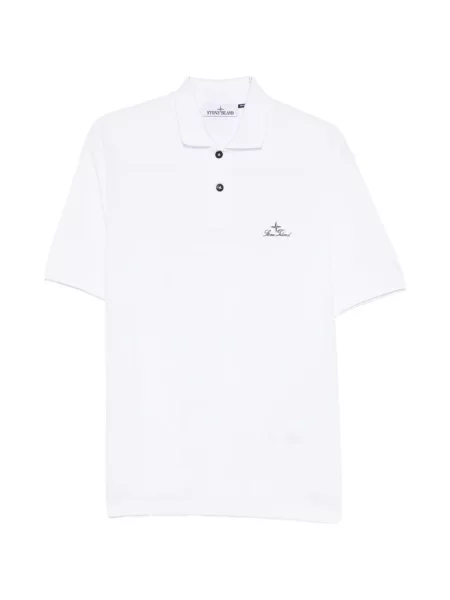 Polo Stone Island cu broderie alb