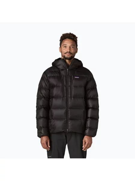 Geacă cu puf pentru bărbați Patagonia Fitz Roy Down Hoody black negru
